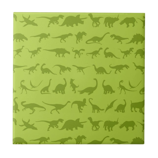 Carreau Motifs mignons de dinosaures verts pour des (Devant)