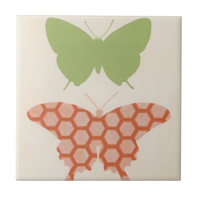 Carreau Motifs papillons décoratifs sur Arrière - plan crè (Devant)