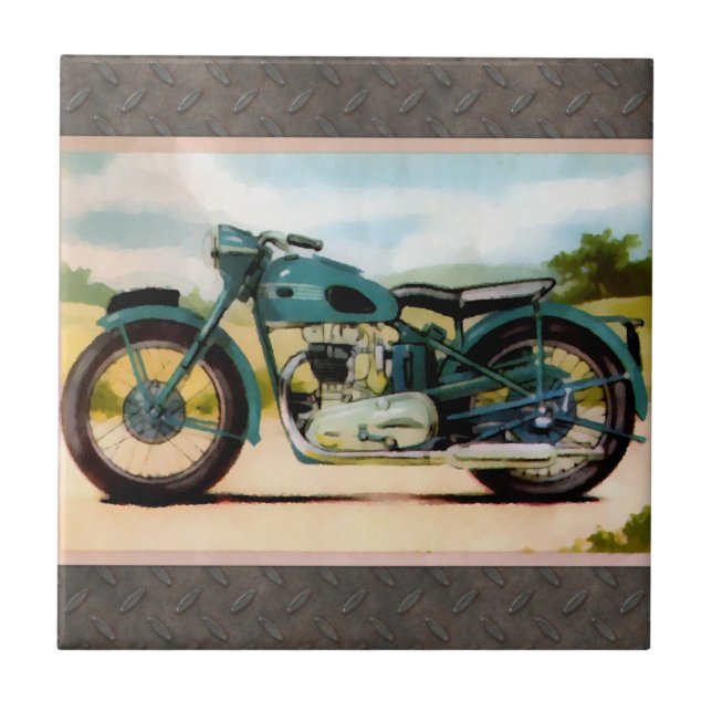 Carreau Moto de cru d'aquarelle (Devant)