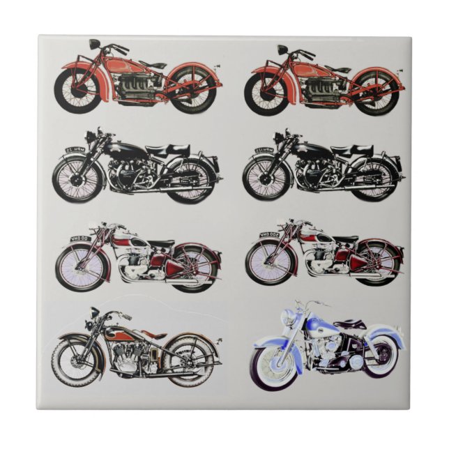 Carreau MOTOCYCLES vintages (Devant)