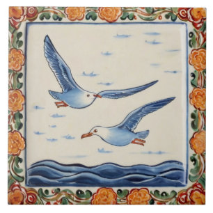Carreau Mouettes marines Oiseaux marins Volant