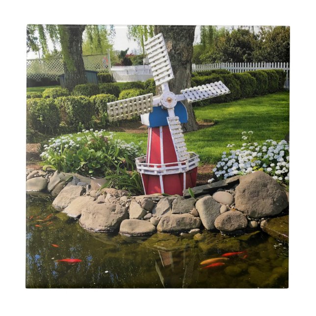 Carreau Moulin à vent Jardin Décor (Devant)