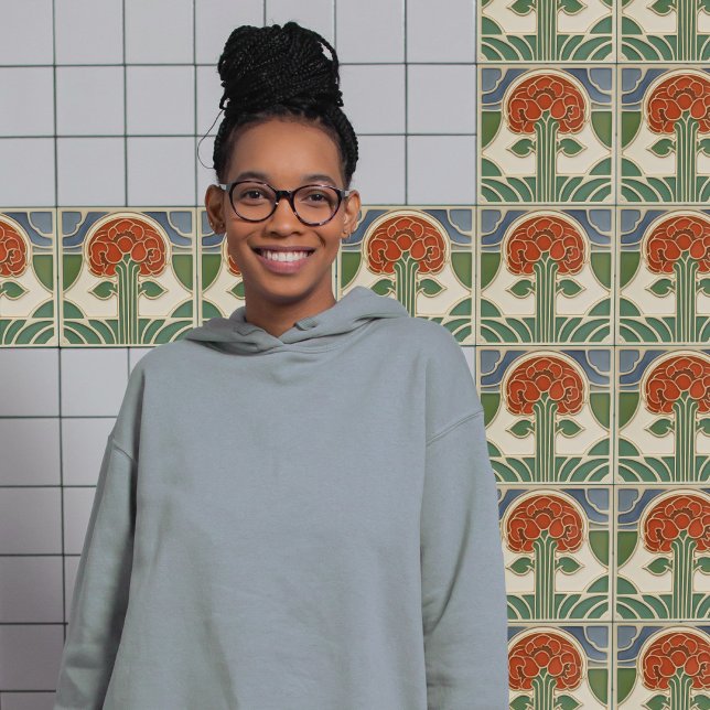 Carreau Mouvement d'artisanat d'art de symétrie des fleurs (Créateur téléchargé)