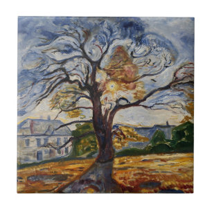 Carreau Munch L'arbre de chêne Art de la nature expression