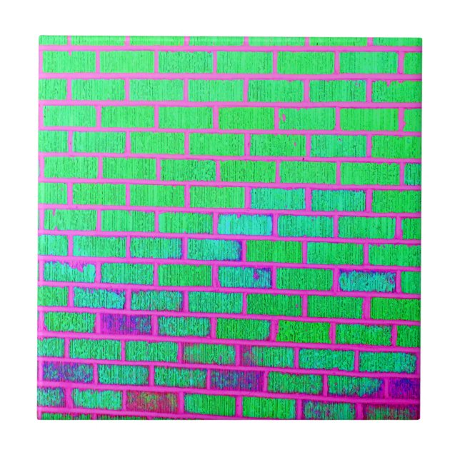 Carreau Mur de briques au néon urbain (Devant)