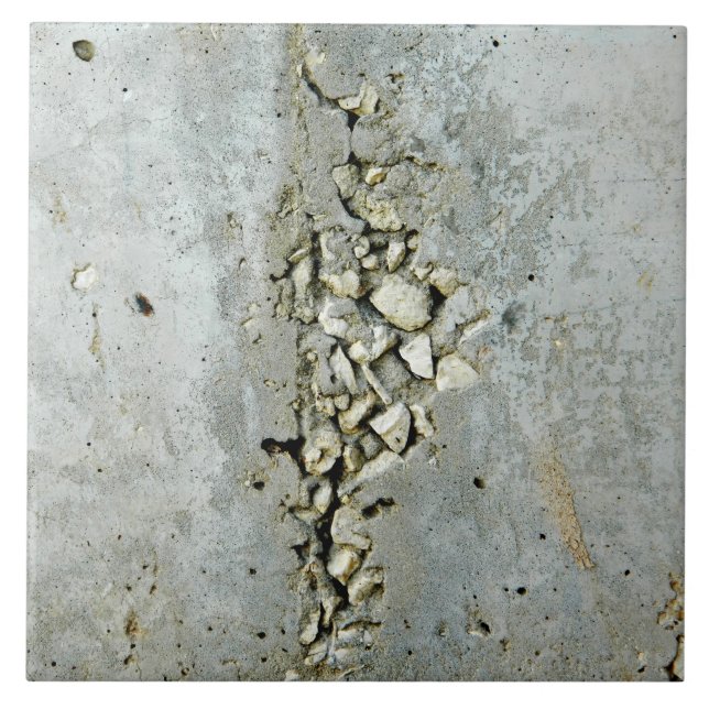 Carreau Mur en béton criqué avec de petites pierres (Devant)