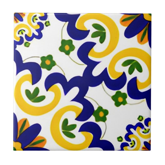 Carreau murs blancs et dorés mosaïque contemporaine floral (Devant)