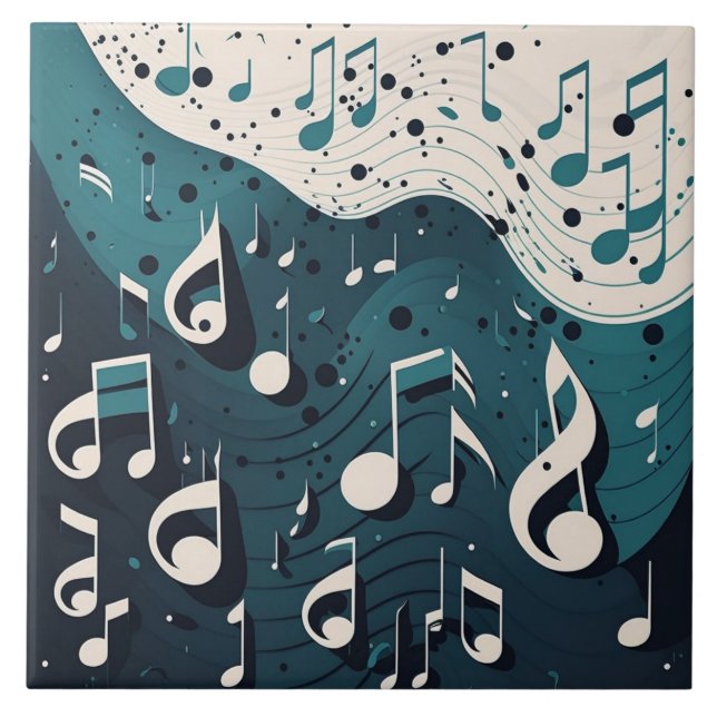 Carreau Musique blanc à bleu (Devant)