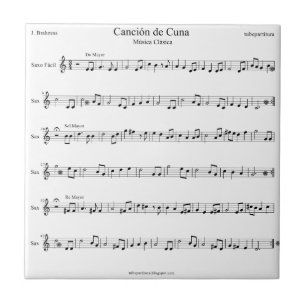 Carreau Musique de feuille de berceuse de Brahms