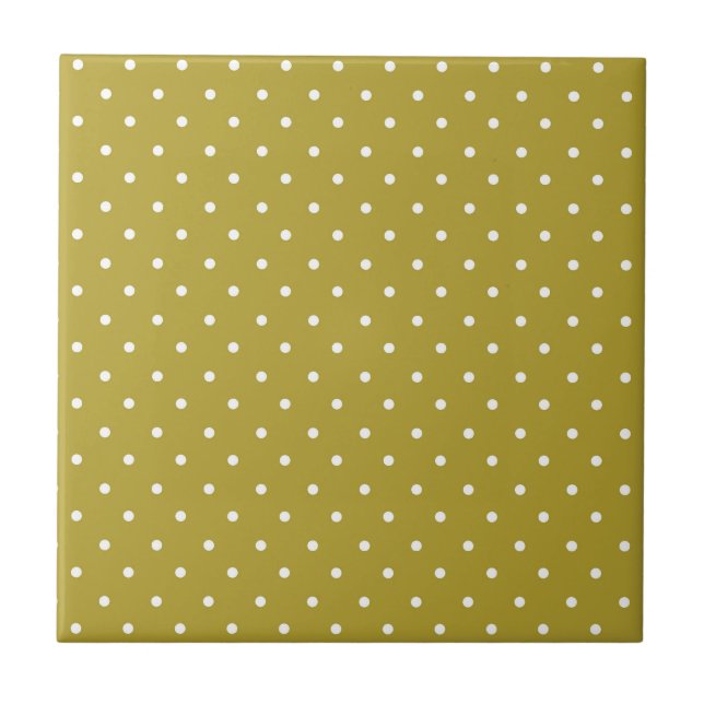 Carreau  Mustard yellow white polka dots pattern  (Devant)