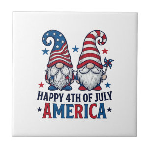 Carreau Nains Patriotiques Bonne Fête du 4 Juillet America
