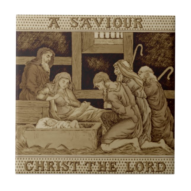 Carreau Naissance de Wedgwood, Jésus Sepia Reproduction an (Devant)