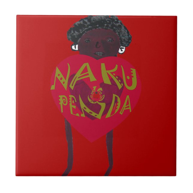 Carreau Nakupenda Sana Art Print Swahili Design (Devant)