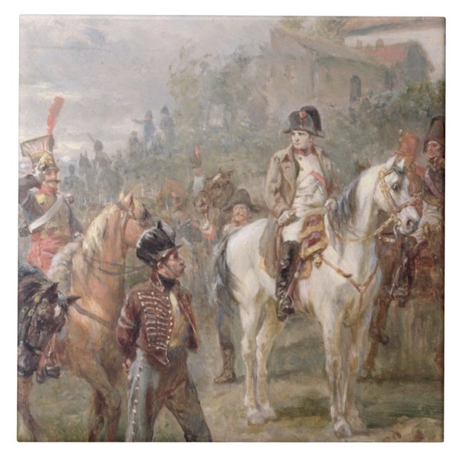 Carreau Napoléon et ses troupes (huile sur panneau) (paire (Devant)