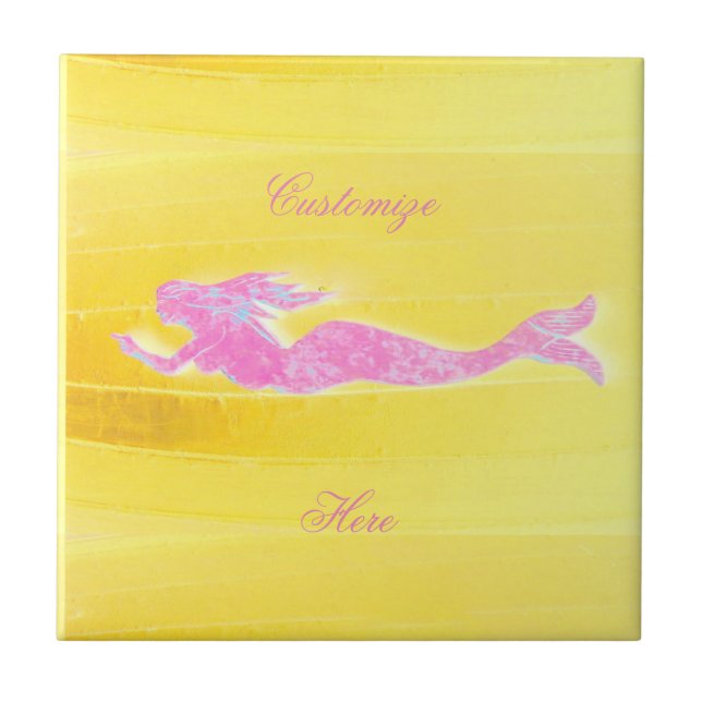 Carreau natation rose sous-marine de sirène (Devant)