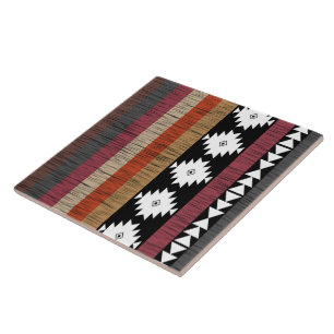 Carreau Native Ethnic Colorful Lines Motif