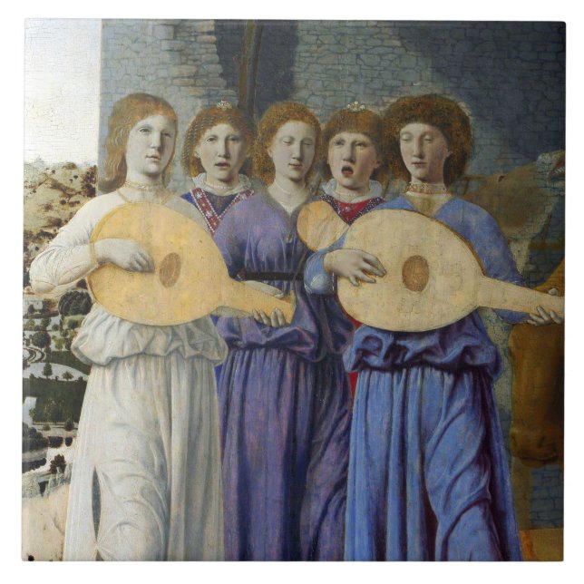 Carreau NATIVITY,CHRISTMAS ANGELS by PIERO DELLA FRANCESCA (Devant)