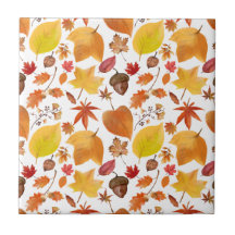 Natural Autumn Earth Tones Leaves and Acorns