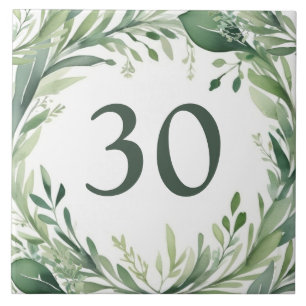 Carreau Nature Aquarelle Custom House Numéro Plaque