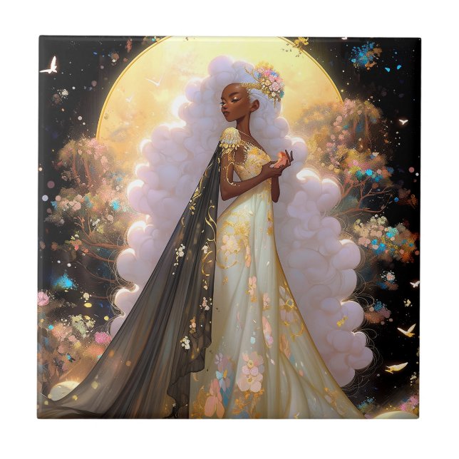 Carreau Nature Déesse Imaginaire afro-américain Art (Devant)