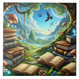 Carreau Nature magique et vieux livres Carrelage en cérami