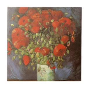 Carreau Nature morte de Vincent van Gogh Vase avec des coq