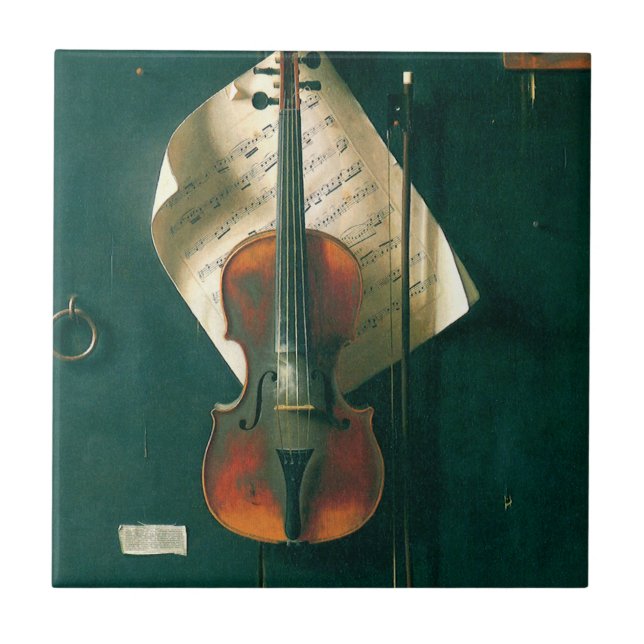 Carreau Nature morte Old Violin de William Michael Harnett (Devant)