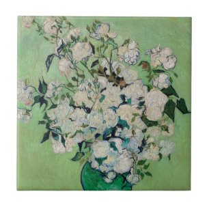 Carreau Nature morte Roses dans un vase de Vincent van Gog