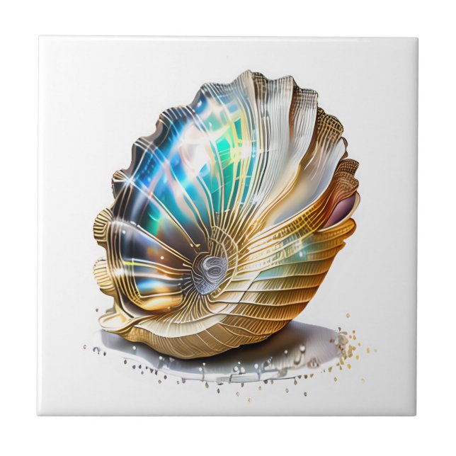 Carreau Nautilus carapace irisé nacre mer mer (Devant)