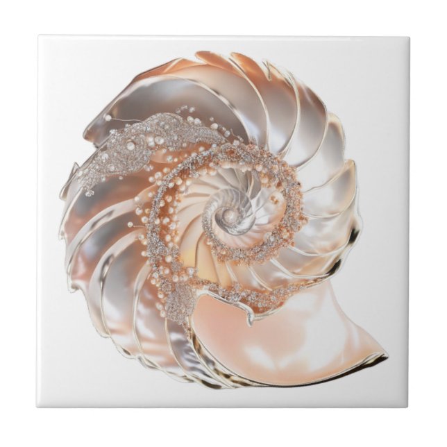Carreau Nautilus coquillages pêche plage 3D mer mer nautiq (Devant)
