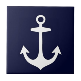 Carreau Nautique de bleu marine et blanc inspiré