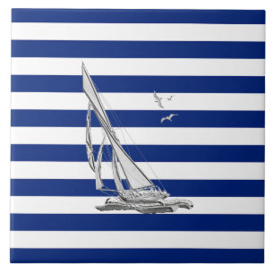 Carreau Navigation de chrome sur les rayures nautiques