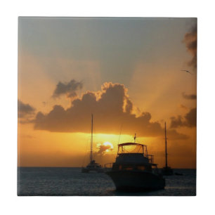 Carreau Navires et Sunset Tropical Seascape