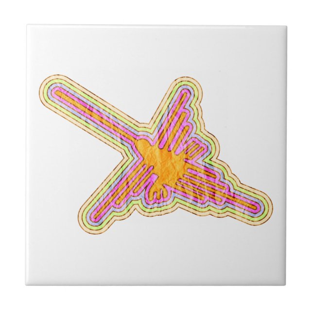 Carreau Nazca Lignes Colibri Avec Effet Papier Rincé (Devant)