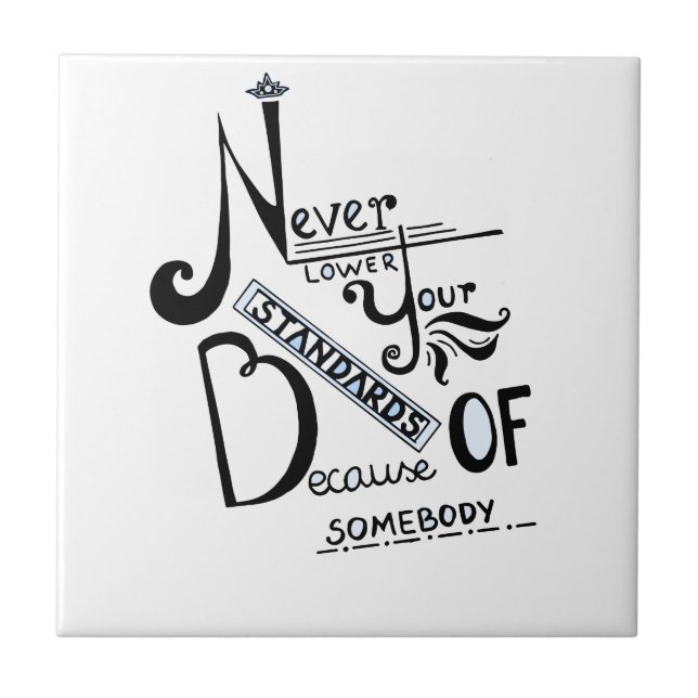 Carreau Ne jamais baisser vos normes Motivation devis (Devant)