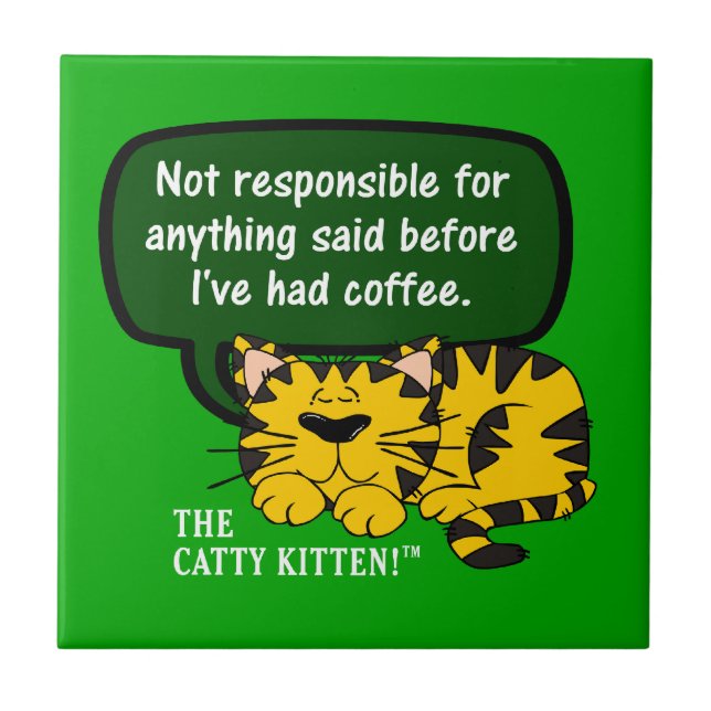 Carreau Ne me parle pas avant d'avoir bu une tasse de café (Devant)