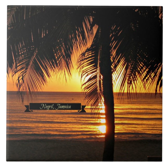 Carreau Negril, coucher de soleil de Jamaïque (Devant)