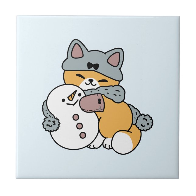 Carreau Neige beaucoup amusant Chat hiver vacances Design (Devant)