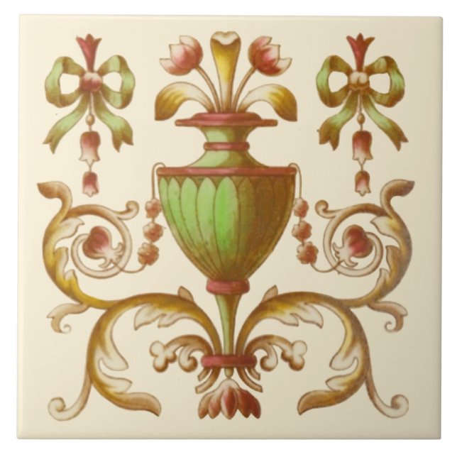 Carreau Néoclassique victorien tardif c. Tuile de concepti (Devant)