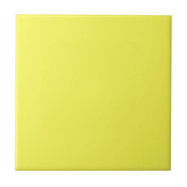 Carreau néon jaune fluorescent citron brillant (Devant)