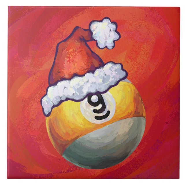 Carreau Neuf boule à Santa Hat sur Rouge (Devant)