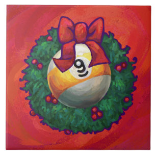 Carreau Neuf boules en couronne rouge pour Noël