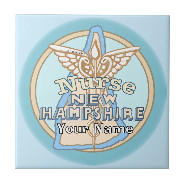 Carreau New Hampshire Nurse Caduceus Tile (Devant)