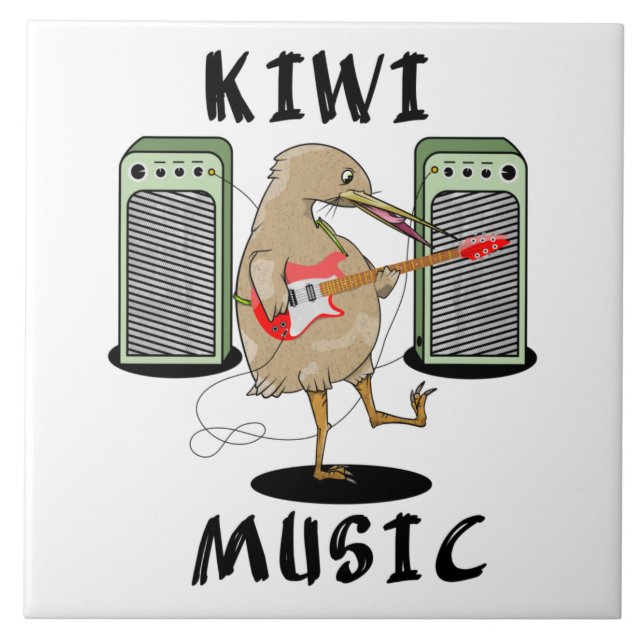 Carreau New Zealand Music Kiwi jouer de la guitare (Devant)