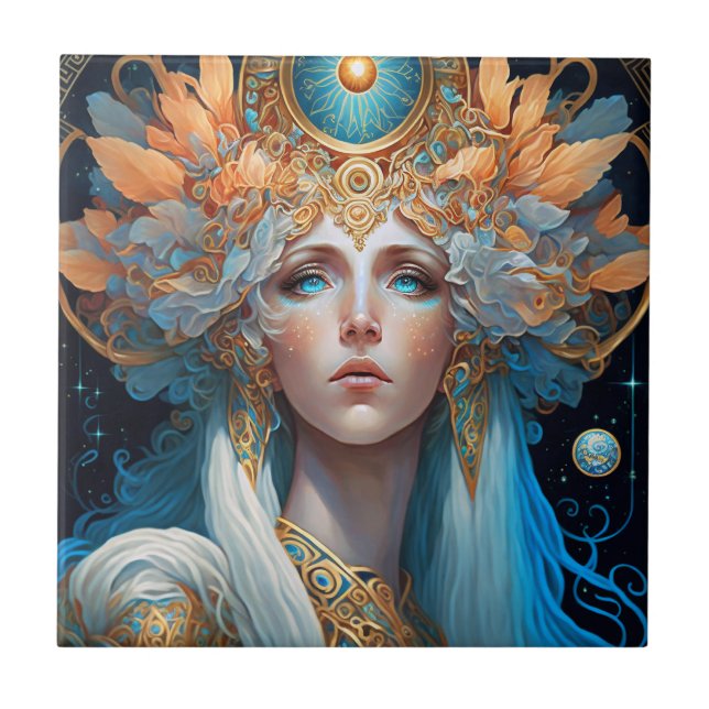 Carreau Night Goddess Queen Imaginaire Art (Devant)