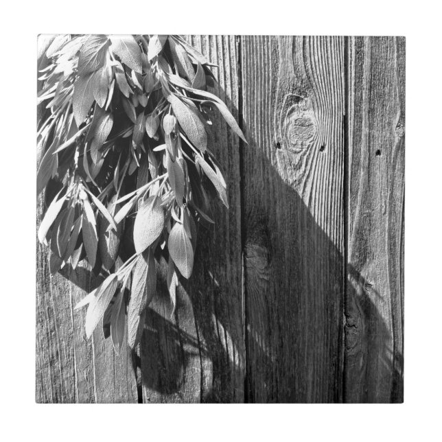 Carreau Niveaux de gris en bois de Gris de Grange coupé (Devant)