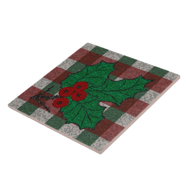 Carreau Noël 1940 En vichy 6 po x 6 po (Côté)