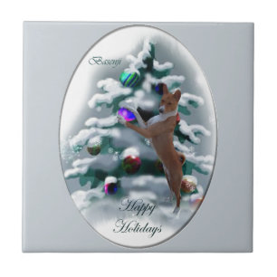 Carreau Noël Basenji