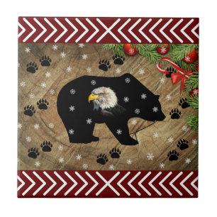 Carreau Noël Black Oear Bald Eagle Wilderness