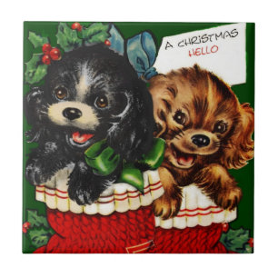 Carreau Noël Bonjour Puppies